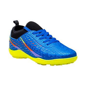 Chuteira-Society-Azul-Kids-Acolchoamento-Calcanhar-|-Molekinho-Tamanho--27---Cor--AZUL-FLUOR-0
